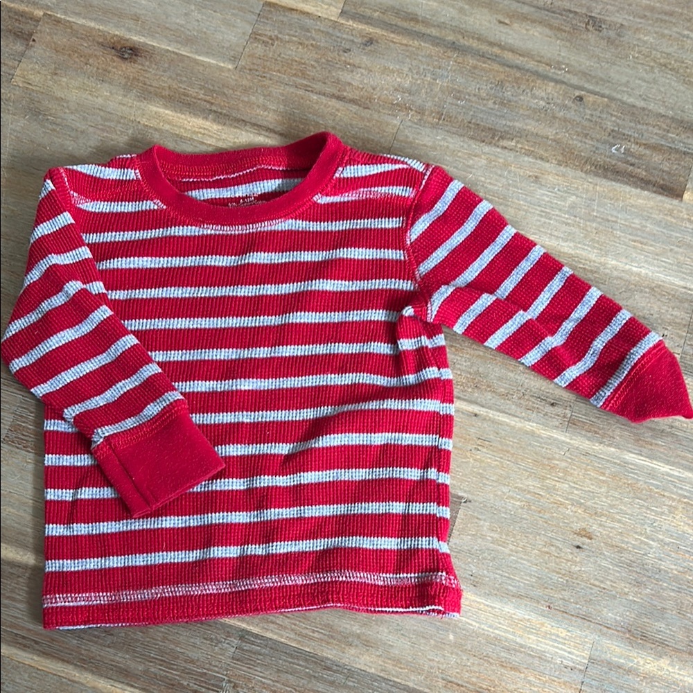 George Red and White Long Sleeve Tee